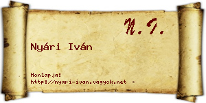 Nyári Iván névjegykártya